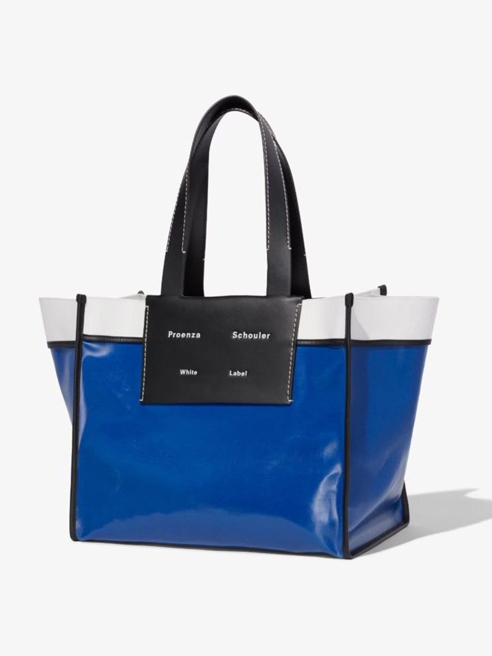 Proenza Schouler White Label - Large Morris Coated Canvas Blue & White Tote